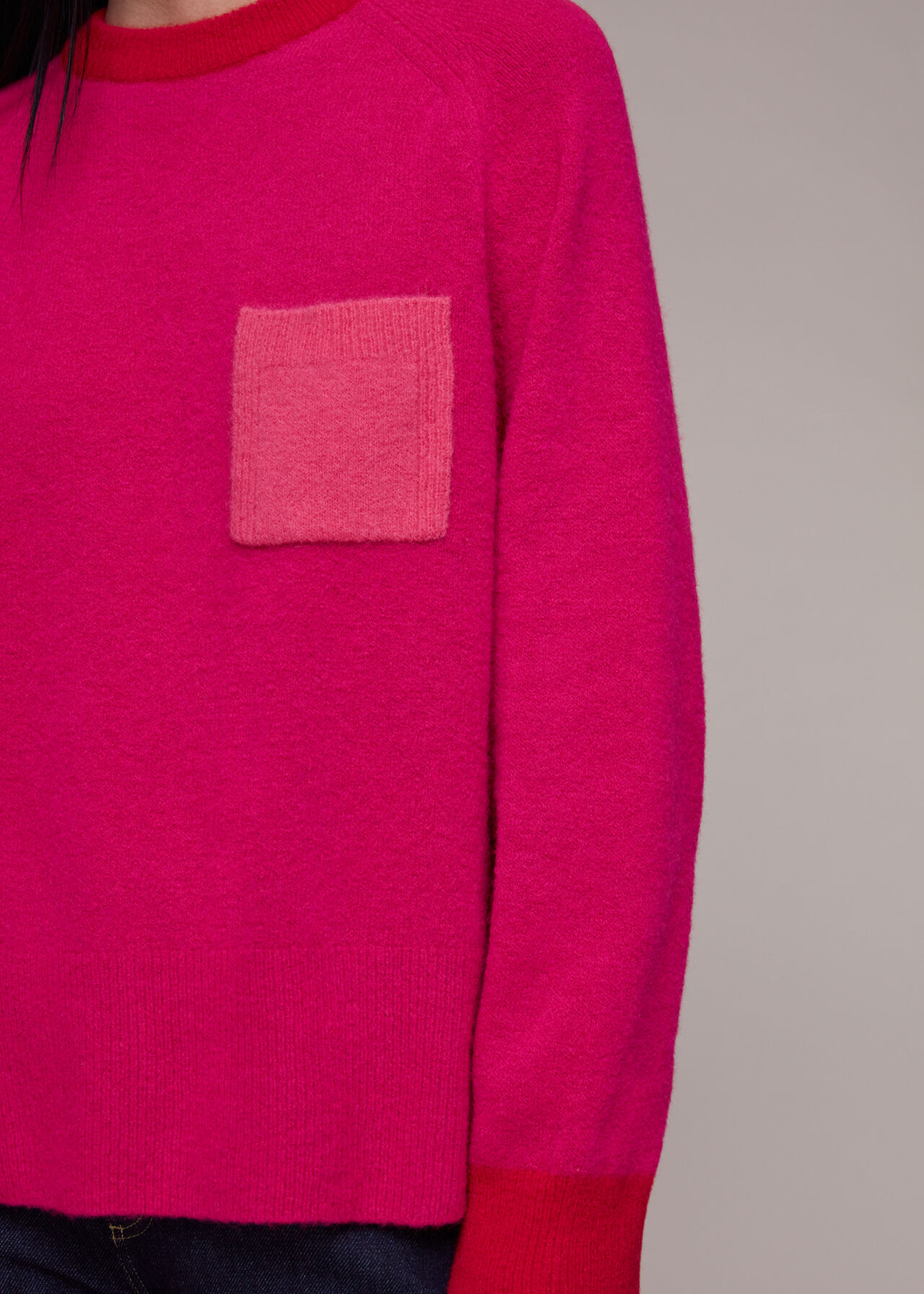 Colour Block Pocket Sweater